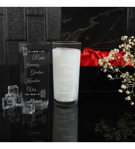 İsim & Söz Yazılı 2'li Rakı Kadehi Seti