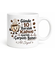 Günde On Bardak Kahve Tüketen Çarpıntı Garantili Kafein Kupa Hediye Bardak