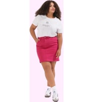 Kadın Yüksek Belli Kısa Denim Etek A line Cool & Comfort Günlük Yaz Aylarının Vazgeçilmezi