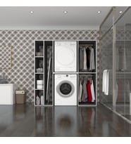Kenzlife çamaşır-kurutma makinesi dolabı ve giysi dolabı cevheri sol gri 180*170*60  banyo (Beyaz)