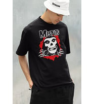 Misfits Baskılı Unisex Oversize Rock Metal Tişört