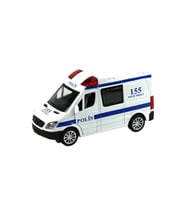 14 cm Işıklı Sesli Çek Bırak Metal Polis Arabası ile Sonsuz Eğlence! (Çok Renkli)