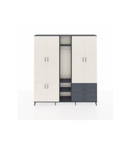 Arges Dolap 14 Raflı 4 Çekmeceli Tek Askılı 220x30x243 Antrasit-Aytaşı/Antrasit
