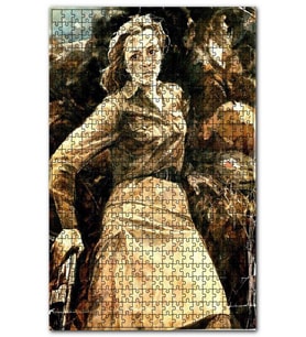 Cakapuzzle Elinde Silahıyla Savaşçı Kız Puzzle Yapboz MDF (Ahşap) (120 Parça)