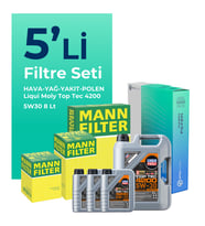 MANN Mercedes CLS350 Dizel Filtre Bakım Seti Liqui Moly Motor Yağlı (2010-2011) 5 Li