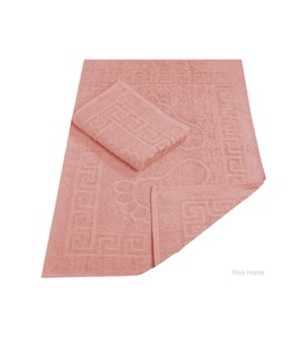 2 Li Banyo Ayak Havlusu %100 Pamuk 50X70 Cm Menesch Somon