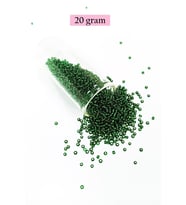 Dökme Cam Kum Boncuk (11/0) 2 mm - 20 Gram - Şefaf Koyu Yeşil - BNC002