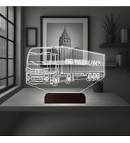 Luvivia Tır Kamyon Tırcı Mercedes Kişiye Özel 3D Lamba - Masa Gece Lambası