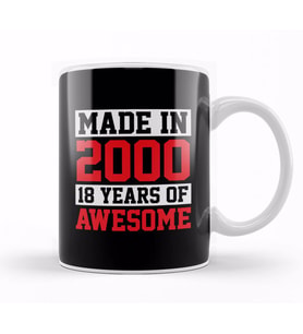Made In 2000 18 Years of Awesome Birthday Kupa Bardak Porselen