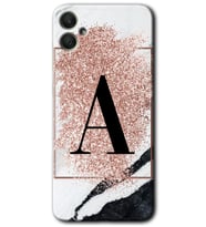 Galaxy A05 Kılıf HD Desen Baskılı Kılıf - Pembe Mermer Desenli A Harfi