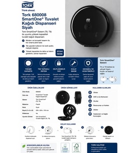 Tork 680008 Smartone Tuvalet Kağıdı Dispanseri Siyah