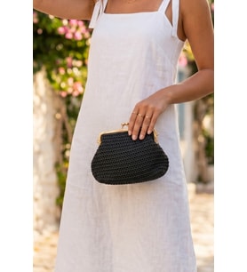 Vintage Model Hasır Örme Mini Omuz, Portföy Clutch Çanta