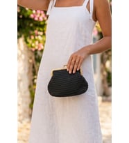 Vintage Model Hasır Örme Mini Omuz, Portföy Clutch Çanta