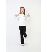 Kız Çocuk 2'li Takım (Pantolon+Bluz) 3-9 Yaş 12506 MODANINO (Beyaz)
