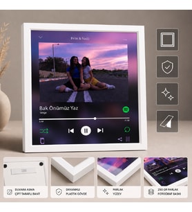 Anılarımızın Şarkısı Spotify Kodlu Fotoğraf Baskılı Çerçeve (20x20cm)