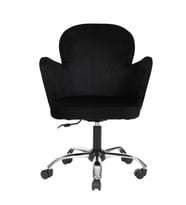 Krom Metal Ayaklı Ofis Çocuk Odası Çalışma Sandalyesi (AYARLANABİLİR) KELEBEK (Siyah)