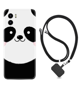 Vivo Y15S Y32 Y33S Y51 Y53S Kılıf Boyun Askılı Silikon Sevimli Panda 1794