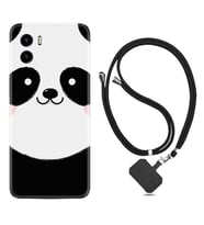 Vivo Y15S Y32 Y33S Y51 Y53S Kılıf Boyun Askılı Silikon Sevimli Panda 1794