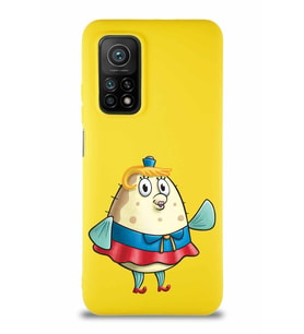 Xiaomi Mi 10T Pro Soft Premier Kapak Bayan Puff Tasarımlı Silikon Kılıf - Sarı (Şeffaf)
