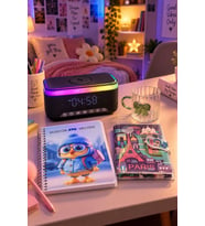 Doğum Günü Özel Gün Arkadaşa Hediye Çizgili Defter, Bluetooth Müzik Kutusu ve Cam Kupa Seti