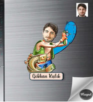 Kişiye Özel Balıkcı Erkek Ahşap Magnet -2