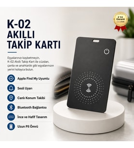 Akıllı Takip Kartı Apple Find My Uyumlu Bluetooth Eşya Bulucu Cüzdan Çanta Valiz Konum Takibi