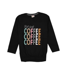 Kız Çocuk Mevsimlik Coffe Baskılı Sweatshirt BGL-ST03647