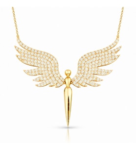 Gümüş Gold Mikail Meleği Kadın Kolye