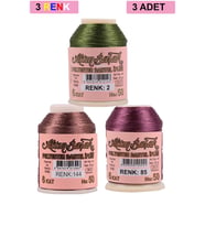 3 Adet Altınbaşak Oya ve Dantel İpi 20 gr - Royaleks - No: 144 - 085 - 002
