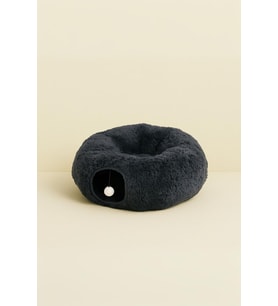 Peluş Kedi Tüneli - Peluş Kedi Yatağı Koyu Gri-80
