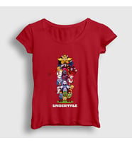 Presmono Kadın Kırmızı All Undertale T-Shirt 31663tt (Kırmızı)