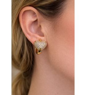 Xuping Rose Gold Zirkon Taşlı Kalpli Halka Kadın Çelik Küpe