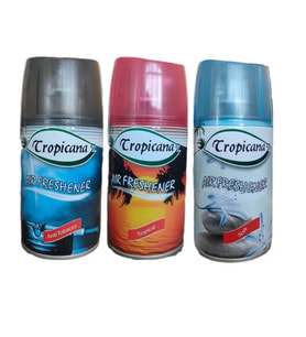 Tropicana Air Freshener Oda Kokusu Anti Tobacco + Tropikal + Soft Otomatik Makina Yedek Parfüm Spreyi 260 Ml X 3 Adet