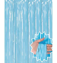 Soft Mavi Püsküllü Kapı Perdesi - Parti, Baby Shower, Sünnet Süsü, Cinsiyet Partisi 1x2 M
