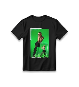Manifest Sueda Solo T-Shirt Baskılı Unisex %100 Pamuklu Nefes Alan Kalın Kumaşlı Tişört (Siyah)