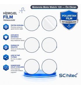 SChitec Motorola Moto Watch 120 Uyumlu Ön Yüzey Nano Şeffaf Hidrojel Ekran Koruyucu