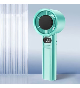 Dijital LED Ekranlı Mini El Vantilatörü - Ayarlanabilir Hız Kademeli Şarjlı Taşınabilir Fan