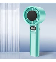 Dijital LED Ekranlı Mini El Vantilatörü - Ayarlanabilir Hız Kademeli Şarjlı Taşınabilir Fan