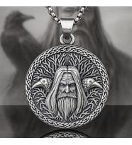 voyageaccessory Viking Mitolojisi Huginn & Muninn Temalı Madalyon Odin Kolye