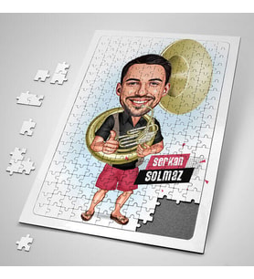 Saksafoncu Erkek Karikatürlü 240 Parça Kişiye Özel  Puzzle