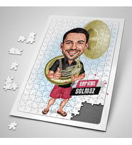 Saksafoncu Erkek Karikatürlü 240 Parça Kişiye Özel  Puzzle