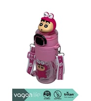 Vagonlife VGN10016 650ml Askılı Pipetli Pembe Tritan Matara