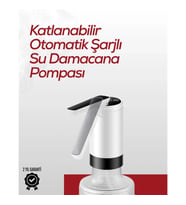 Mey İthalat® Uzun Şarj Süreli Su Pompası Tek Tuşla Başlat/Durdur Cam Damacana Uyumlu Enerji Ta