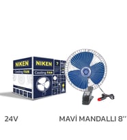 Niken Oto Vantilatör 24V 8 İnch Mandallı Çakmak Girişli