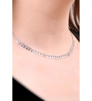 Choker Damla Pullu Tasarım Gümüş Kolye 6475