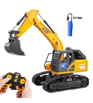 1:24 Ölçek Uzaktan Kumandalı Full Fonksiyon 360 Derece Dönen Şarjlı Işıklı Kepçe İş Makinası Kazıcı Ekskavatör