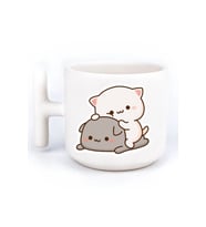 Mochi Cat Aşk Sevgili Eş El Yapımı T Kulplu Fincan