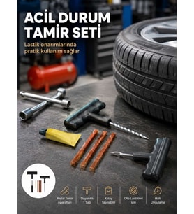 Acil Durumların Kurtarıcısı Çok Amaçlı Lastik Tamir Seti