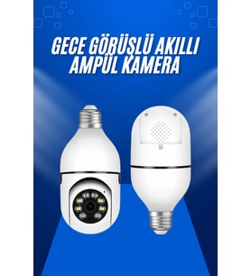 Ev Kamerası Wifi Kamerası Gece Görüşlü Akıllı Ampül Kamera