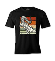Alligator on Earth Colors Background Siyah Erkek Tshirt